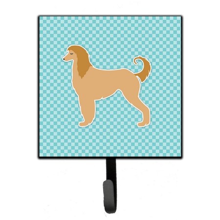 Carolines Treasures Afghan Hound Checkerboard Blue Leash or Key Holder BB3706SH4
